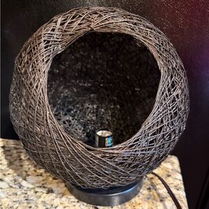 Brown Woven Bird Nest Farmhouse Table Lamp